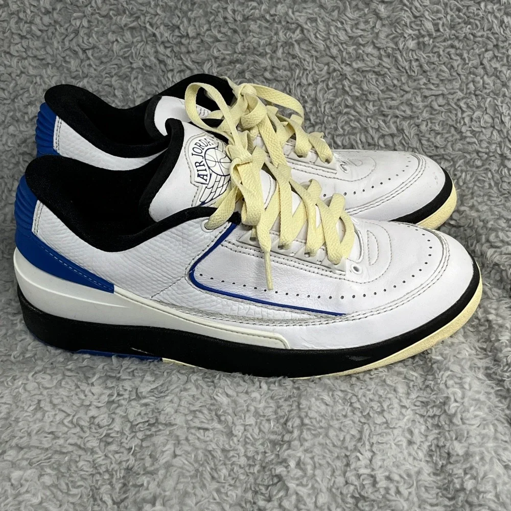 Jordan Air Jordan 2 Retro Low Mens Sneakers 8.5 White Blue Leather DX4401-104